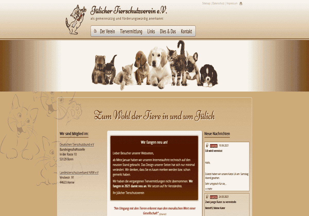 J&uuml;licher Tierschutzverein e.V.