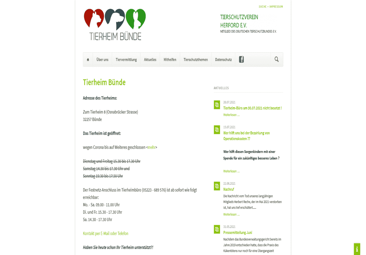 Tierheim B&uuml;nde